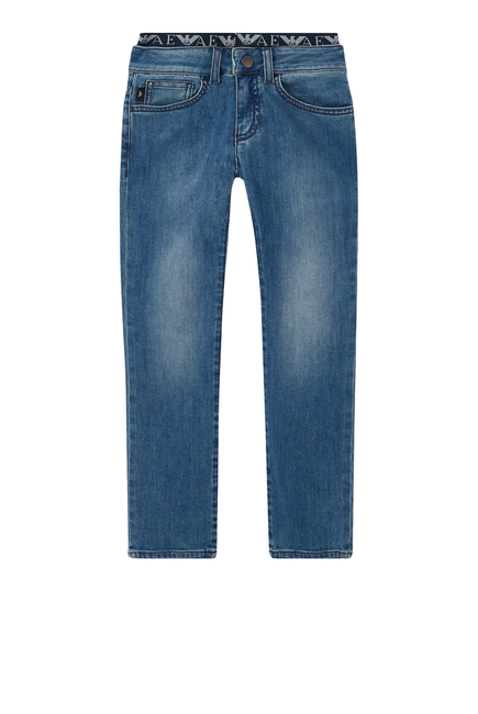 Emporio Armani Regular Fit Logo Waist Jeans